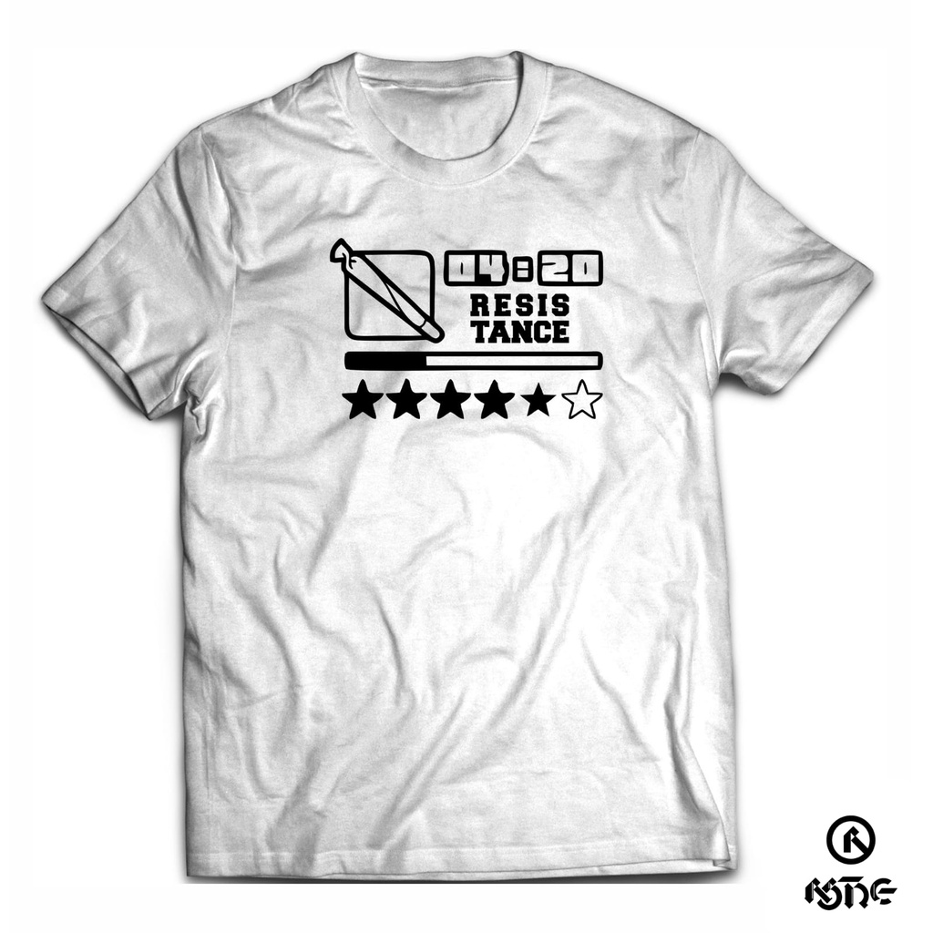 Kaos 420 - MARIJUANA Resistance Noise RN 246 Putih