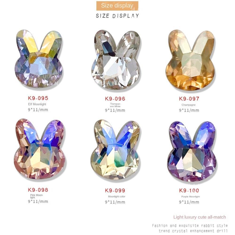 Mxbeauty Kelinci Nail Art Berlian Imitasi Wanita Fashion Mewah Manikur Aksesoris Hiasan Kuku 3D Perhiasan Kuku