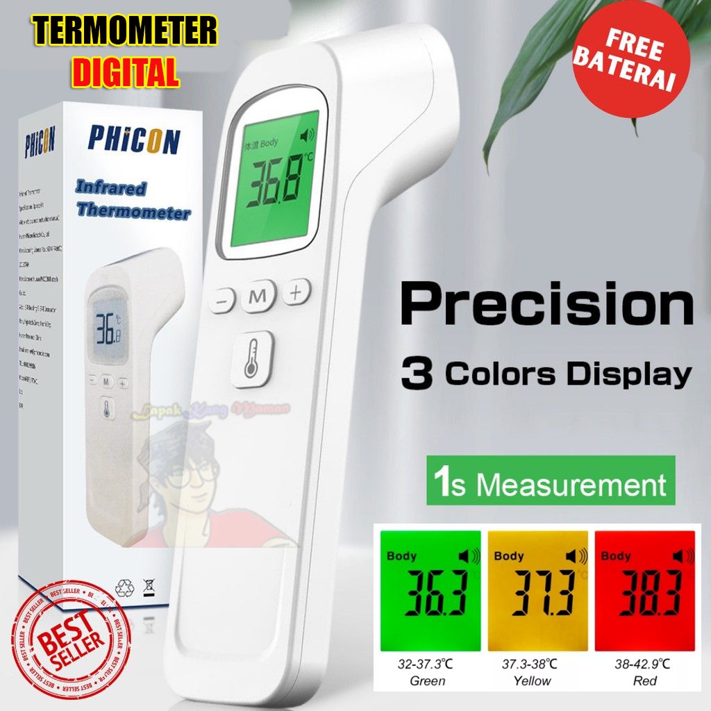 TERMURAH TERMOMETER DIGITAL INFRARED THERMOMETER NON CONTACT ALAT CEKSUHU TUBUH DAN RUANGAN