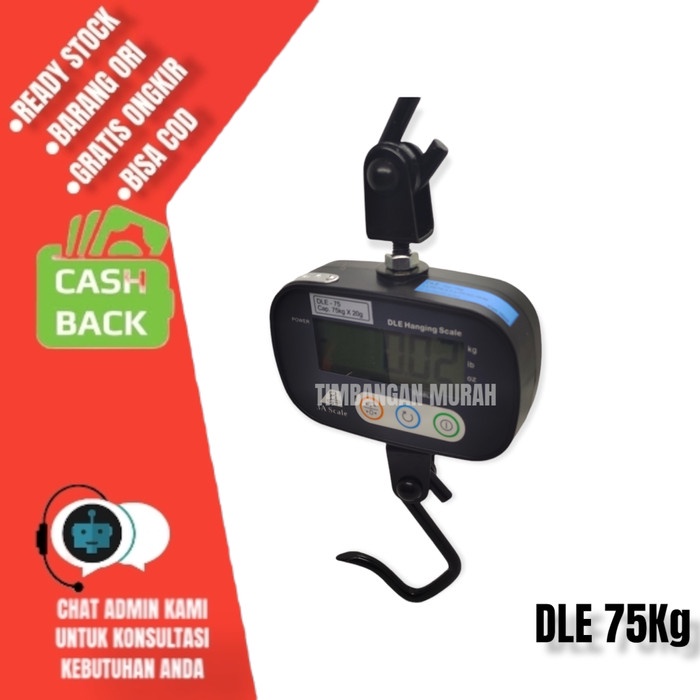 Pengukur Timbangan Gantung Dle 75Kg/ Crane Scale/Timbangan Gantung Digital 75Kg