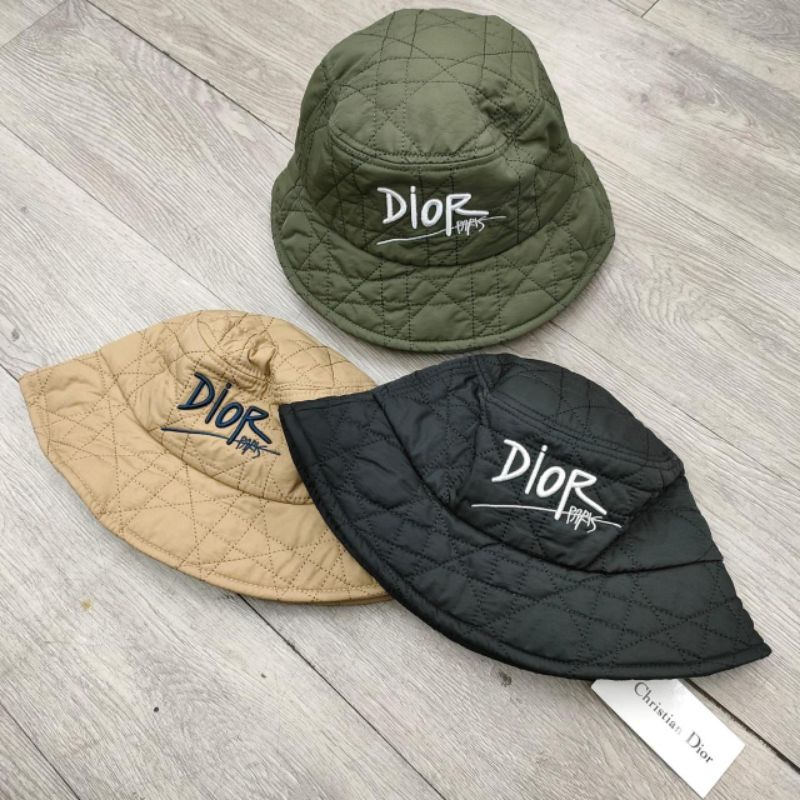 Topi wanita pria Dior Bucket import