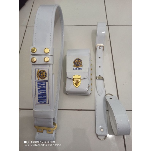 IKAT PINGGANG KOPEL SETELAN KEMENHUB WARNA PUTIH LOGO