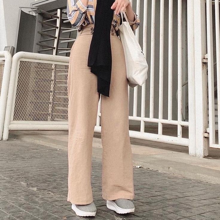[PRODUK WPJCZ] Celana Kulot Linen Highwaist 2238 - Linen Cullote Double Button - Linen Pants P8W