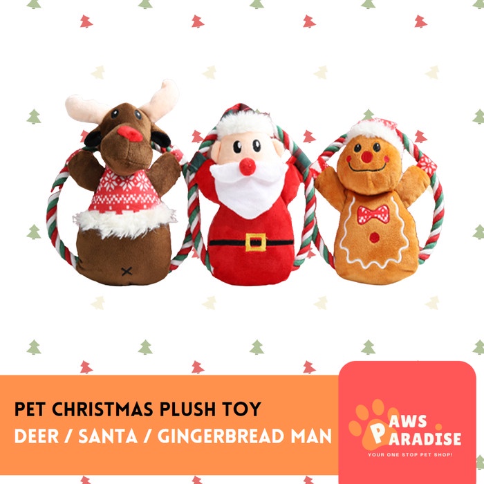 Christmas Pet Dog Cat Plush Toy / Mainan Boneka Natal Anjing Kucing
