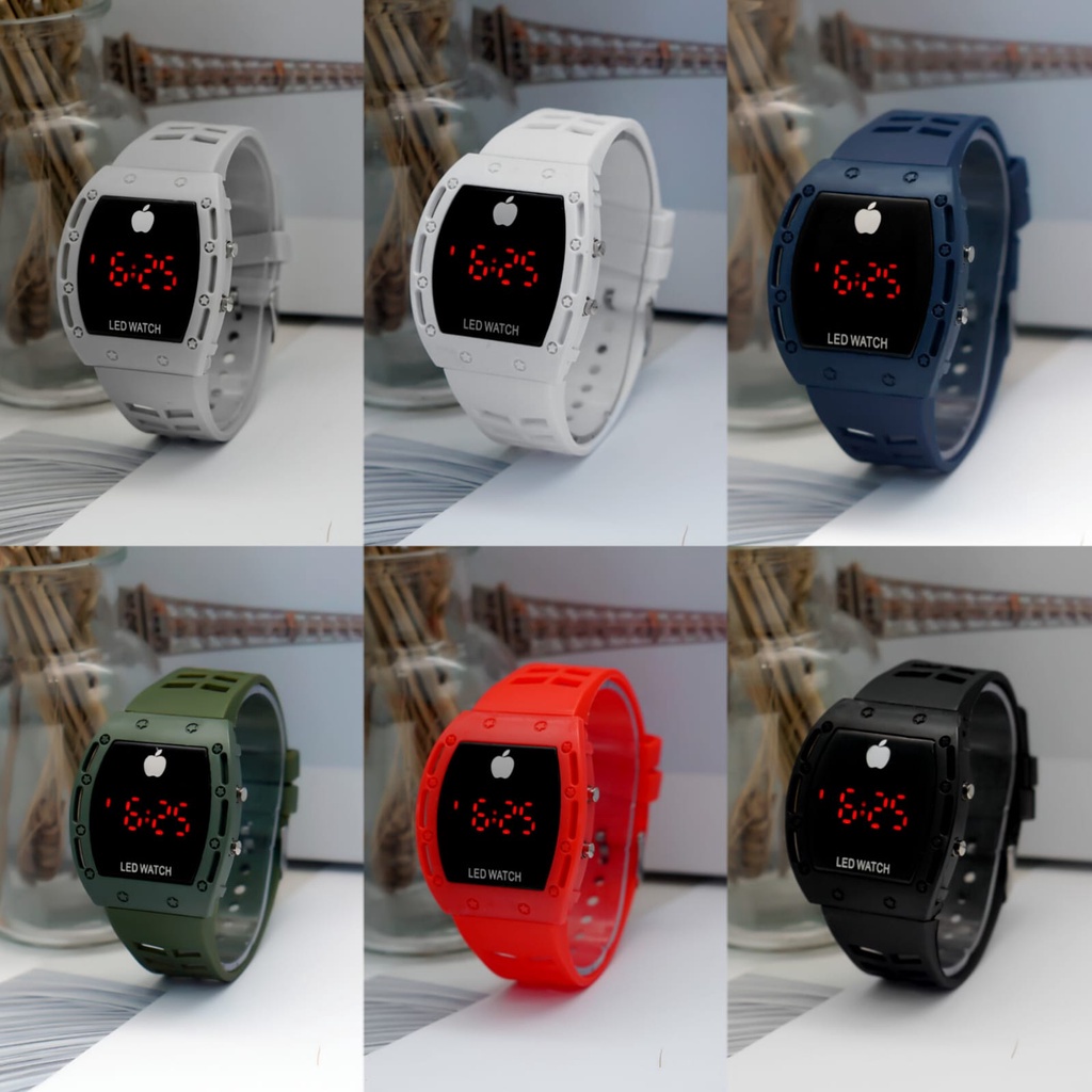 PA Jam Tangan LED Digital Pria Wanita Rubber Electronic Fashion Couple Anak Remaja Import Premium RM067