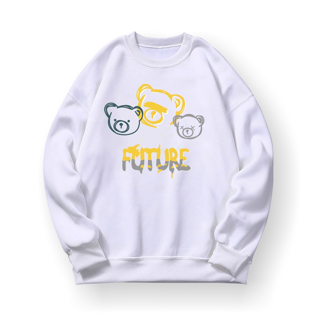 Future Bear Sweatshirt Basic II Sweater Crewneck Print DTF II Sz M - XL Anak &amp; Dewasa ( Pria &amp; Wanita )