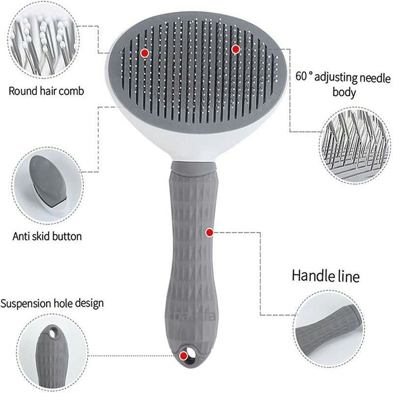 Sisir Rambut Binatang Peliharaan Hair Removal Grooming Comb Cleanpet's t10 Gray