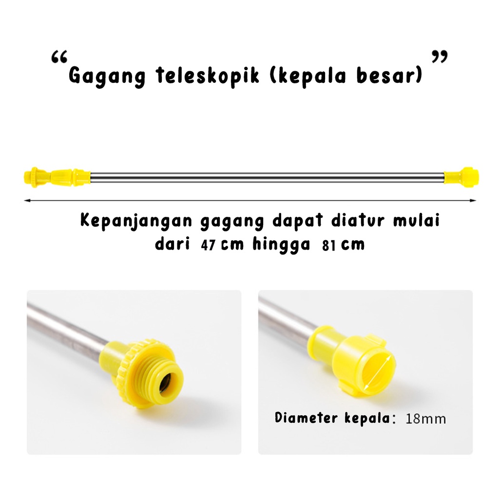 Stik Spray Kompresor Hama Tanaman Stik Tengki Semprot Manual Teleskopik Stainless Pipa Stik Sprayer Elektrik