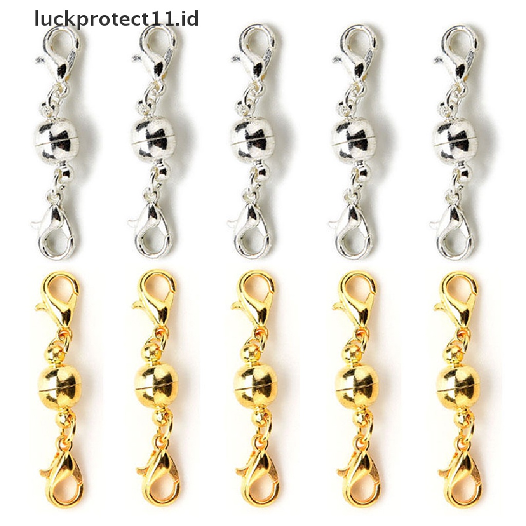 /Fashion Hot// Fashion// 10pcs Gold &amp; Silver Ball Tone Magnetic Lobster Clasps Untuk Perhiasan Kalung.