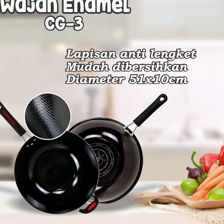 Penawaran Terpopuler Wajan Enamel Anti lengket Wajan Stainless 32Cm wajan warna Penggorengan serbaguna