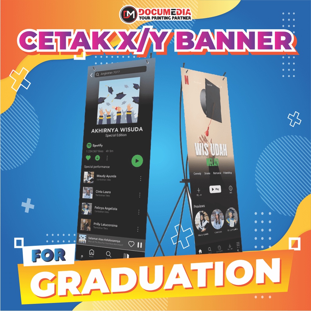 Cetak X Banner Wisuda Standing Banner - Free Desain