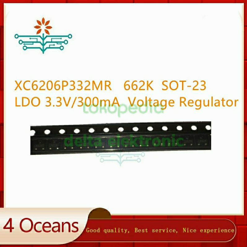 ( 25 biji ) XC6206P332MR LDO 3.3V/300mA Voltage Regulator