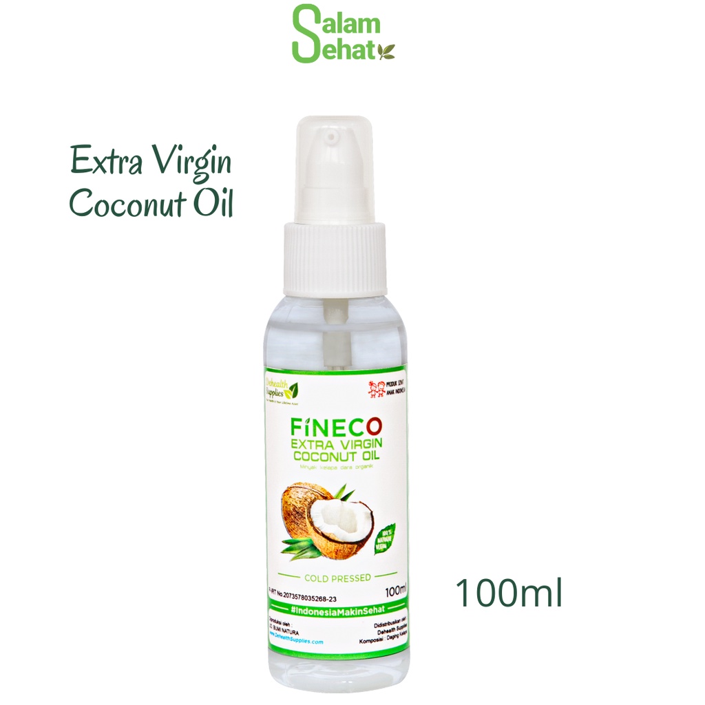 

Dehealth FINECO Extra Virgin Coconut Oil/EVCO/VCO/Minyak Kelapa Dara Murni 100ml Botol Plastik Spray