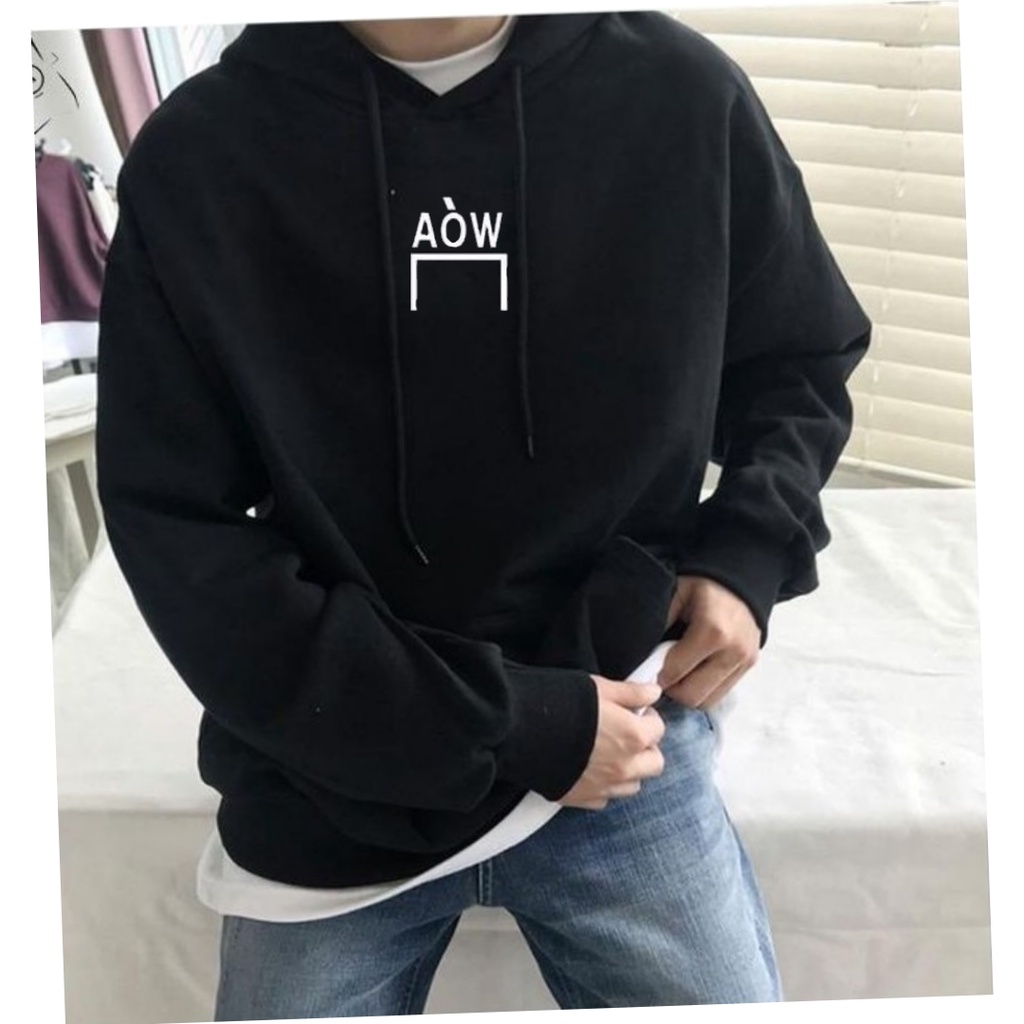 Hoodie Jacket AOW Sweater Pria Wanita Oversize Style Terkini Daily Korean Style Terbaru