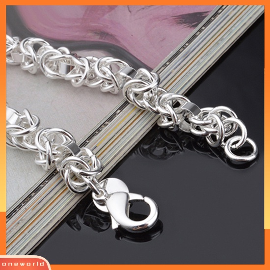 [ONE] Fashion Wanita925 Sterling Perak Gelang Bangle Rantai Perjamuan Perhiasan Hadiah