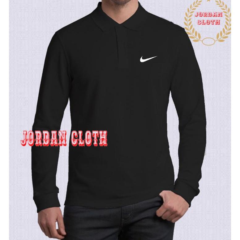 Big Sale - Polo Shirt - Tshirt - Kaos Kerah Lengan Panjang Nike Run Golf Logo 