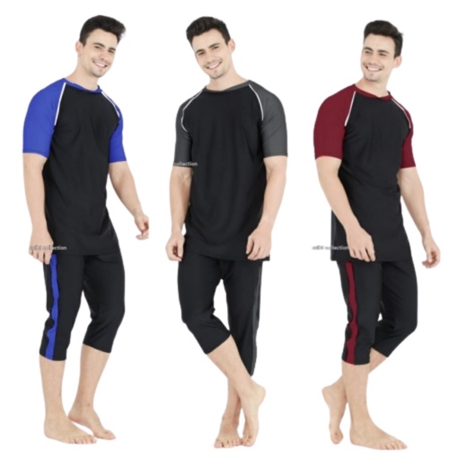 Sulbi Baju Renang Pria - Set Baju dan Celana Renang Pria - Setelan Renang Pria - Baju Diving Pria - 