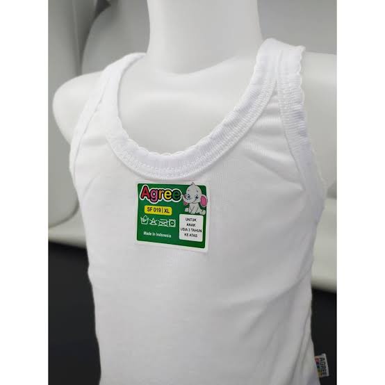 3 Pcs Singlet Agree 019 - Kaos Dalam Anak Laki Laki / Perempuan - Warna Putih