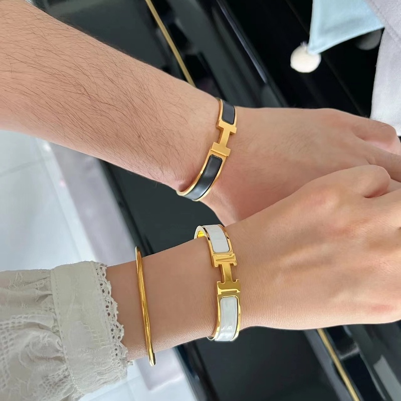 Abadi Indah Super Berkedip Enamel Surat H Gelang Kualitas Tinggi Fashion Gelang Gaya Pasangan Gelang Hadiah Liburan Grosir