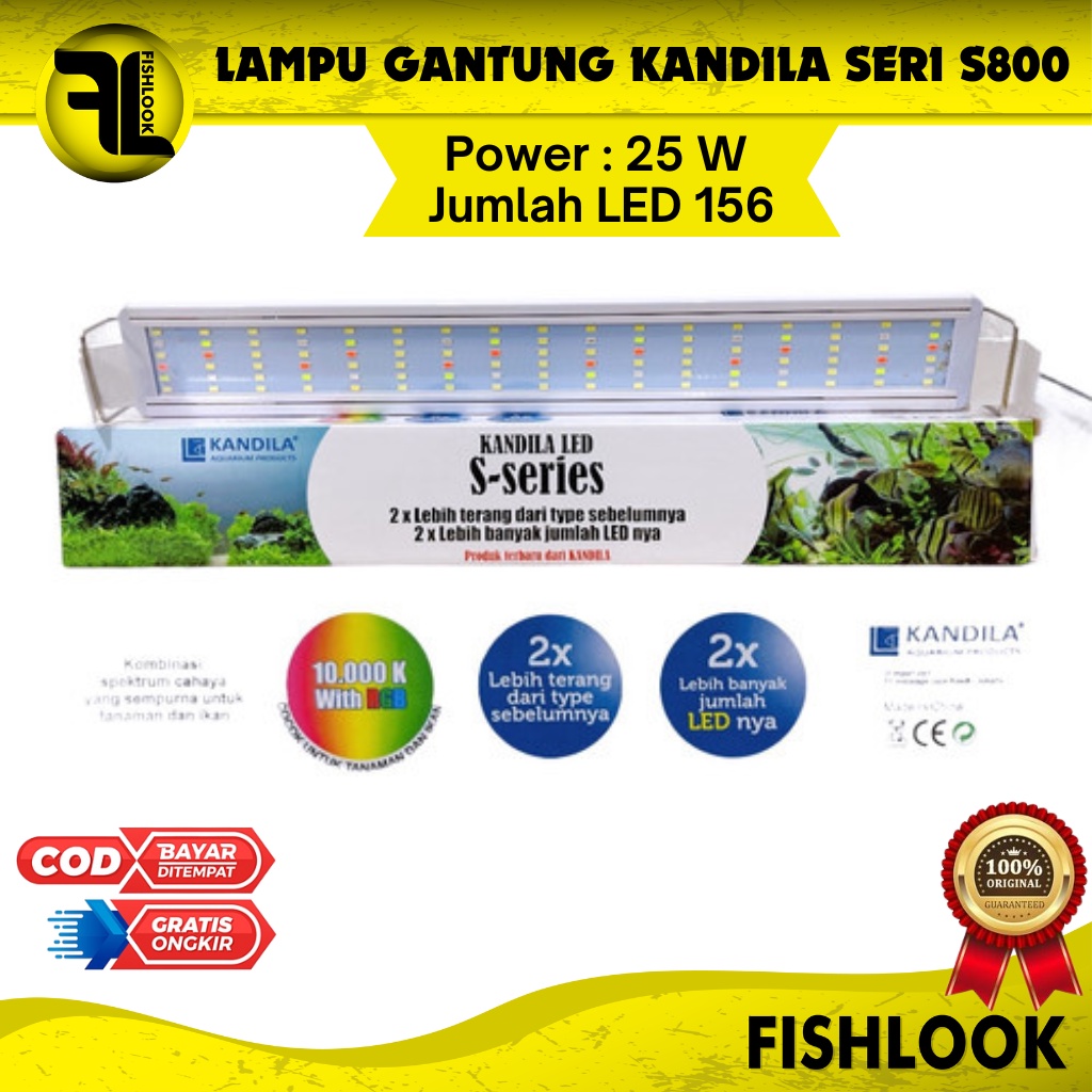 LAMPU LED AQUARIUM AQUASCAPE KANDILA SERIES S800 S-800 25watt 80-100cm