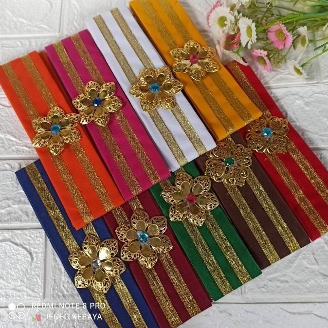 Obi Kebaya bludru / sabuk Kebaya (include bross) / ikat pinggang kebaya modern / obi bali / obi blud
