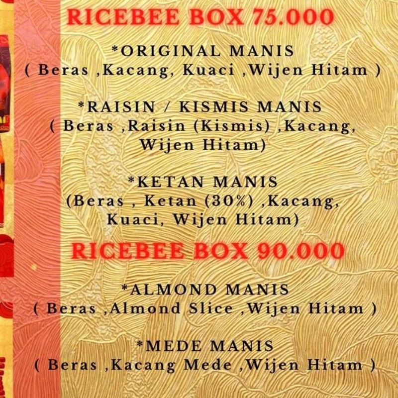 

rice bee almond manis