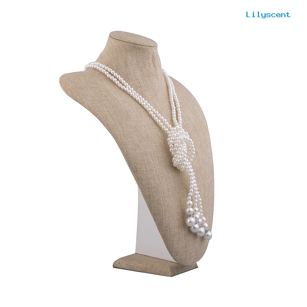 [LS]2Pcs /Set Panjang Mutiara Imitasi Double Layers Knotted Rantai Wanita Kalung