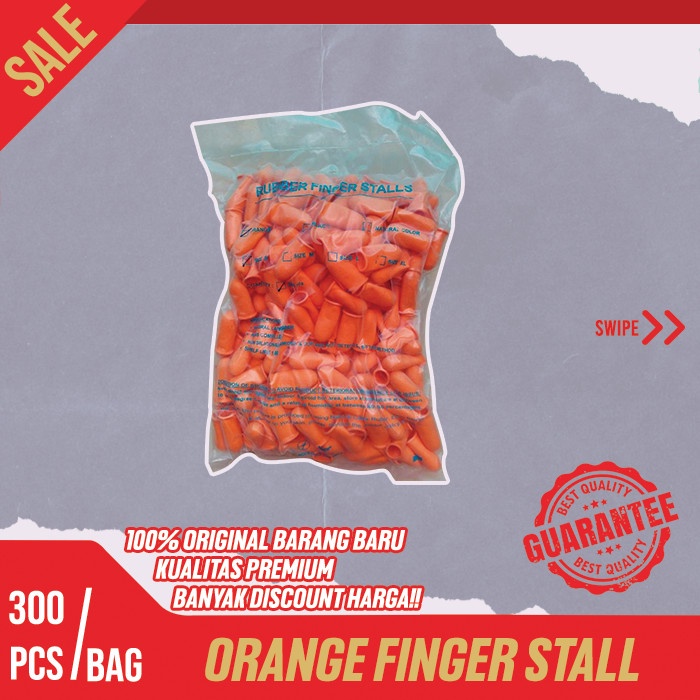 

ORANGE FINGER STALL - SIZE L & S (300PCS / BAG)