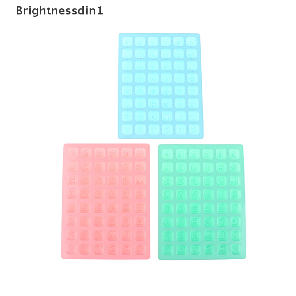 [Brightnessdin1] 1pc 48huruf Alfabet Inggris Huruf Silikon Cetakan Sabun Kue Decorag Mold Butik