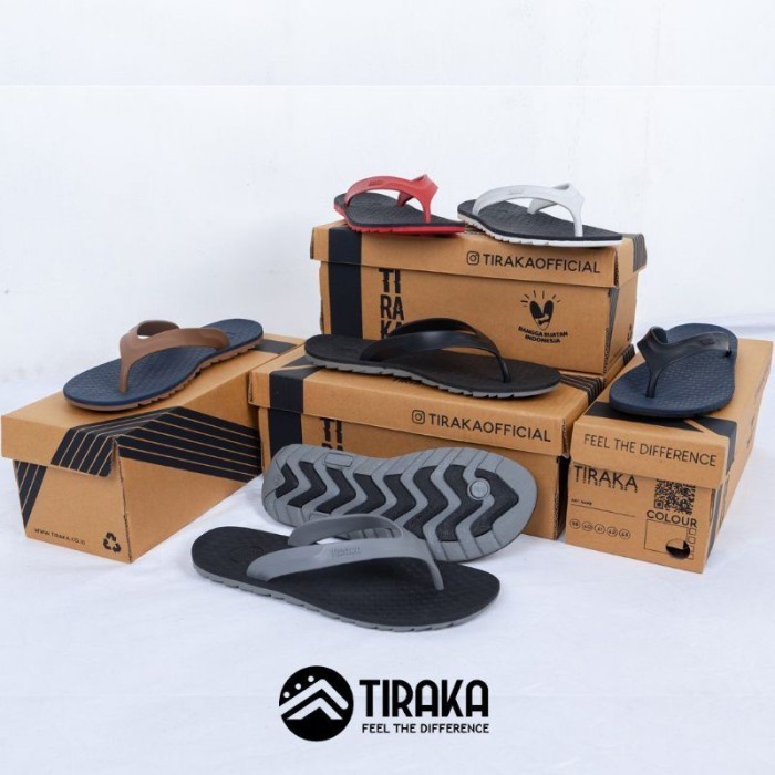 Sandal Sendal Jepit Capit Pria Anti Slip Kuat Awet Elastis TIRAKA SANIP Hitam Putih