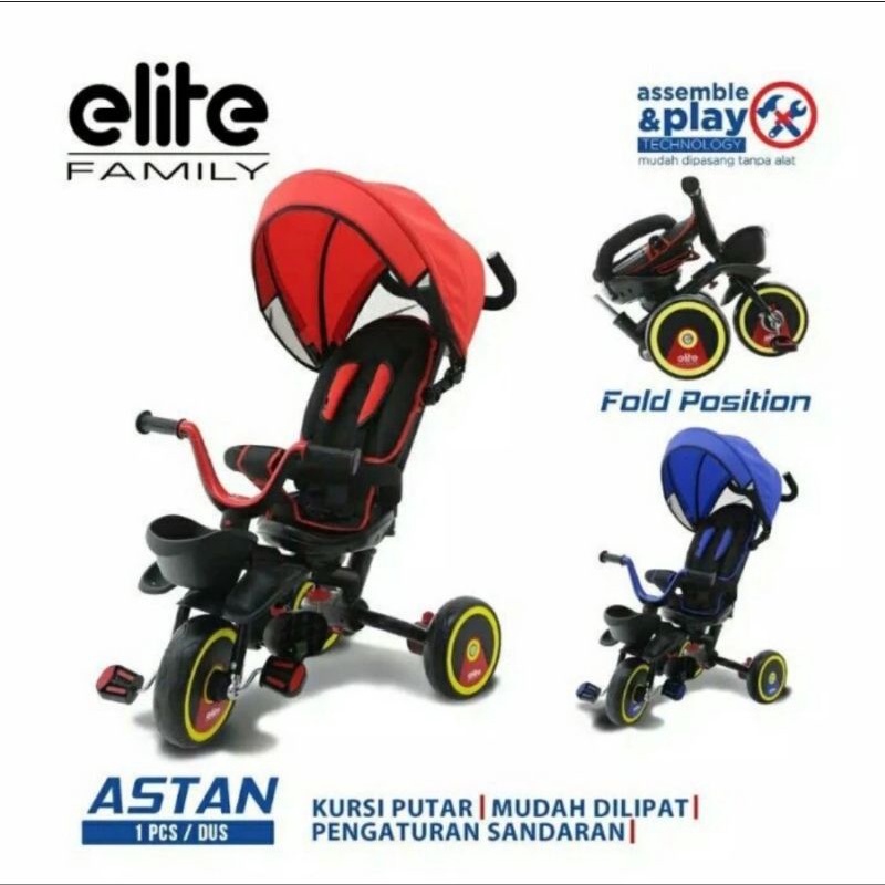 Family Elite Q Play Tricycle R3 Roda 3 Lipat Sepeda Family Astan Anak