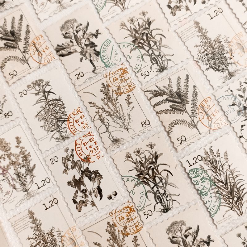 

10pcs Sticker One Set CARTE BOTANIQUE Deco stiker Rustic Vintage Flower Carte Botanique Old Time Scrapbook Journaling Kit Diary