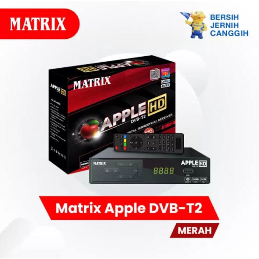 Set Top Box Tv Digital Matrix Apple DVB T2 EWS Apple HD set topbox tv digital untuk tv tabung / set topbox tv analog ke digital / stb tv digital murah / set box tv digital murah / set box tv digital / set top box tv Bisa Youtube GRATIS ONGKIR