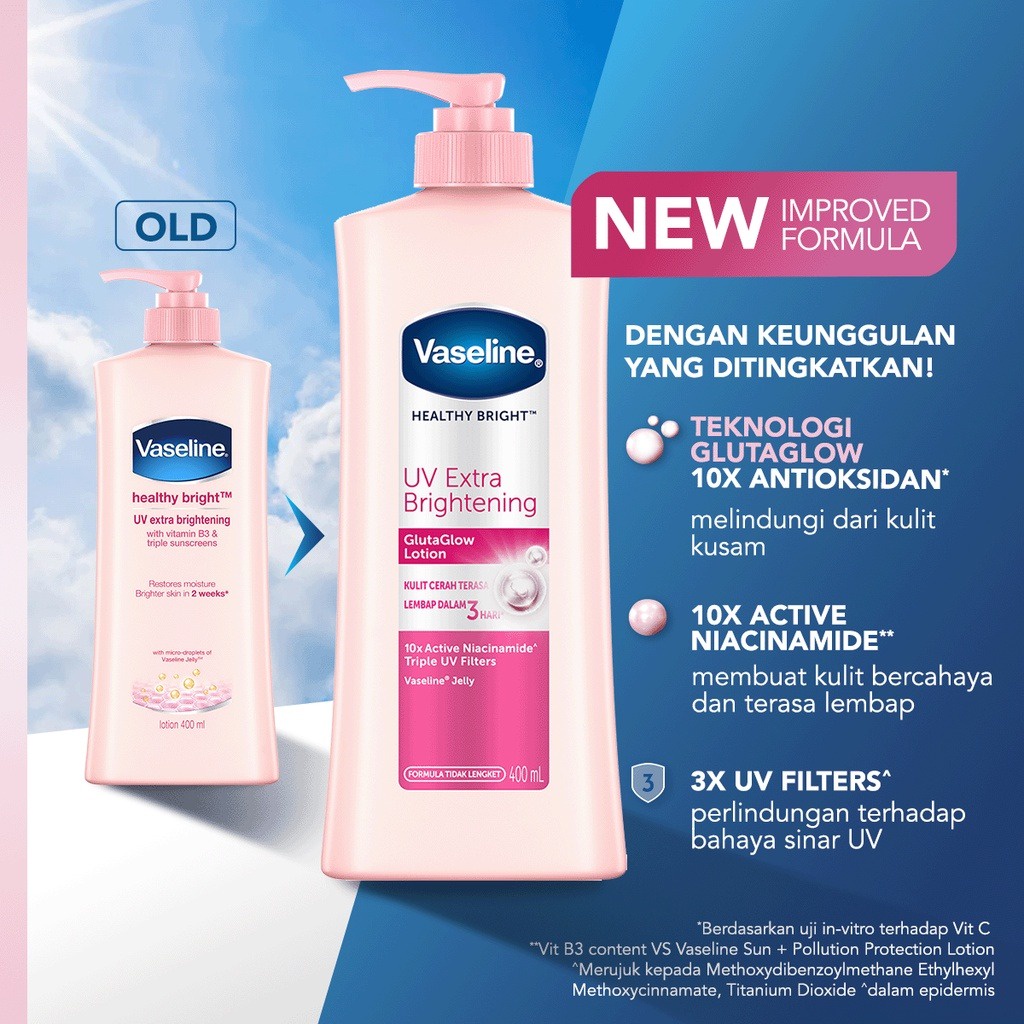 Vaseline Healthy White Skin Whitening Lotion (New) 100ml dan 200 Ml / Body Lotion / moisturizing Skin/hand body vaseline pemutih kulit