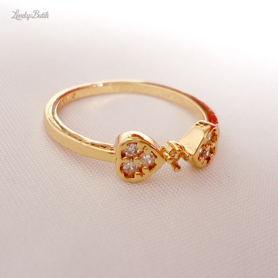 Cincin Xuping Anti Karat M4risa Cincin Wanita Remaja Korea Terbaru Model Permata Pita Mewah Kekinian - Lovelybutik