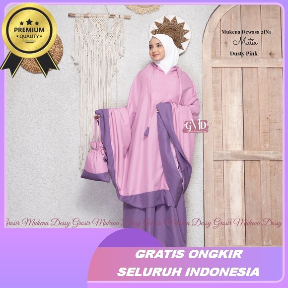 Mukena Dewasa Gracella Terbaru Renda Series Full Bordir Bunga Teratai Mewah Mungkena Rayon Adem Muke