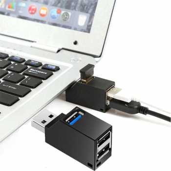 Mini USB Hub Super Speed Dengan 2 Port USB 2.0 dan 1 Port USB 3.0 Untuk Laptop Komputer / Usb Hub 3 Ports Connection USB 2.0 Kecepatan Data Transfer Rate Up To 480 Mbps / Super Speed Usb Konektor Usb Cabang 3 Ports Mini Super Speed / USB Transfer Data