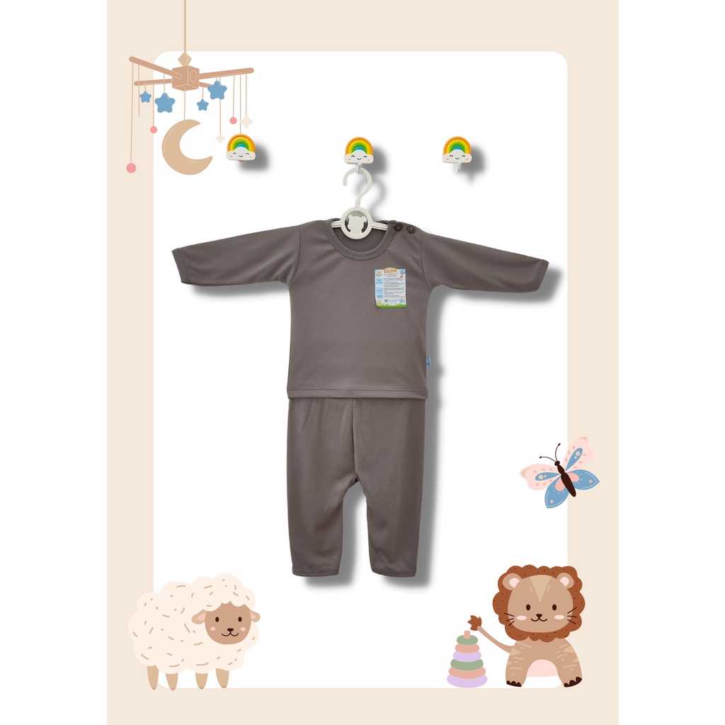 SETELAN BAJU LENGAN PANJANG BAYI / SET PAKAIAN BABY LENGAN PANJANG / STELAN BAJU ANAK KANCING PUNDAK POLOSLENGAN PANJANG MURAH SNI / STEL PAKAIAN BAYI WARNA