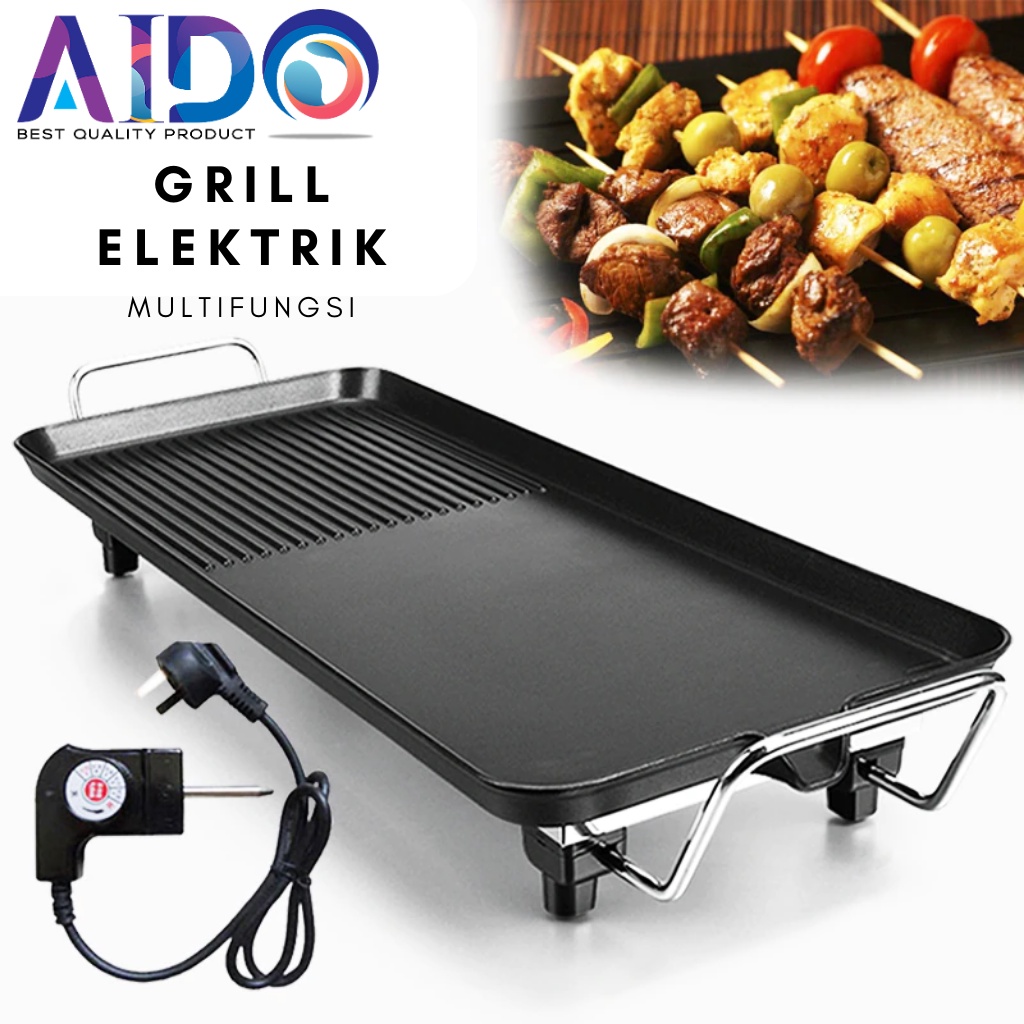 Alat panggang daging / Shabu , BBQ elektrik Pemanggang listrik Yakiniku Grill Pan elektrik Aido