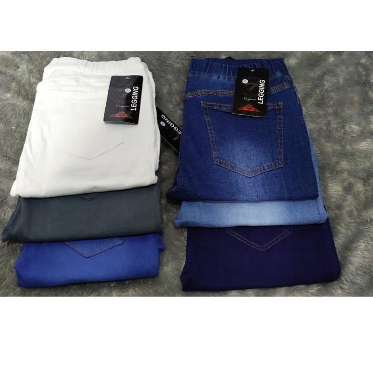 Terlaris PROMO TERMURAH JEANS EXTRA JUMBO WANITA/FULL PINGGANG KARET/ LEVIS PINGGANG KARET/MUAT BB 1