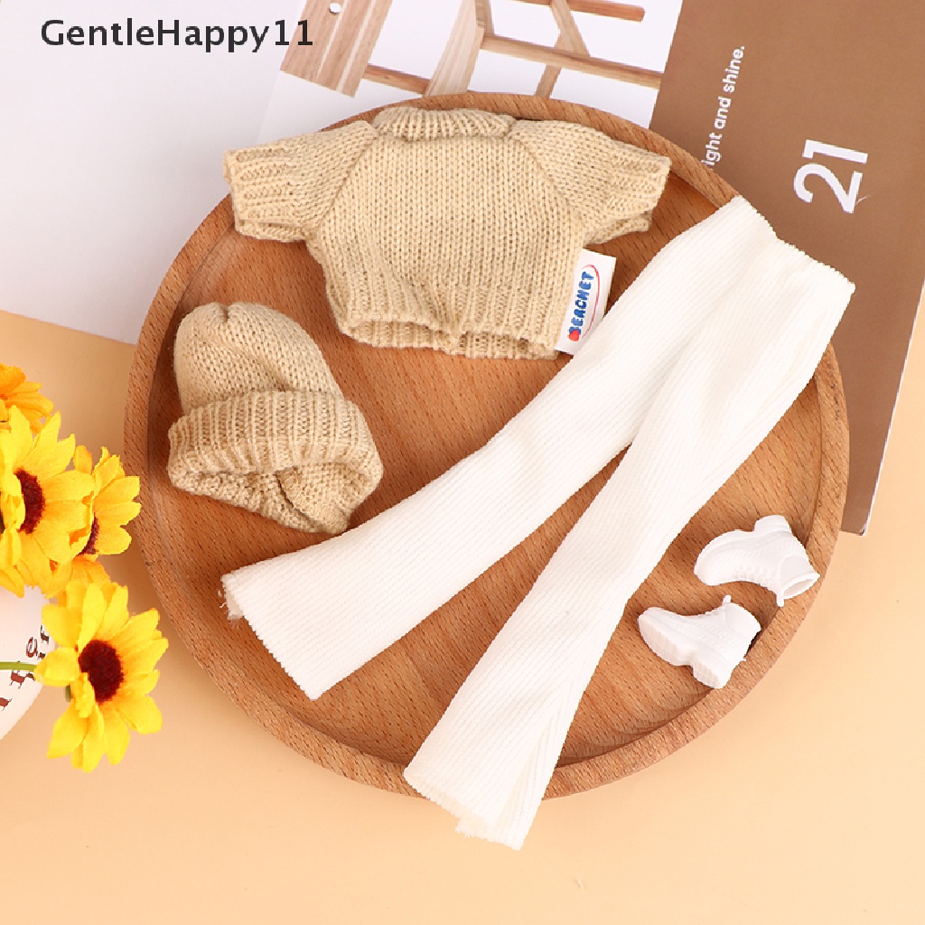 GentleHappy 4pcs/Set Sweater+Trousers+Shoes+Knitted hat Doll Daily Clothes for 30cm Doll id