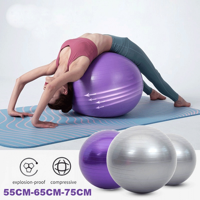 Gym Ball Yoga Ball Therapy Ball PVC Premium Bola yoga alat olahraga Gym ball 55cm,65cm,75cm Bonus Pompa