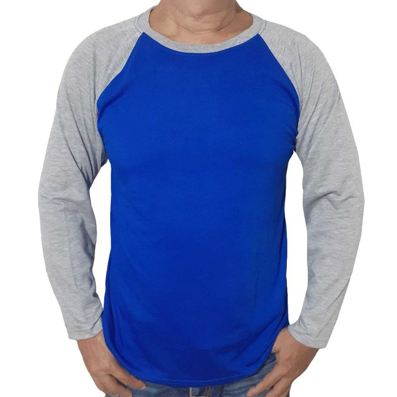 kaos raglan pria wanita - biru Benhur tangan misty