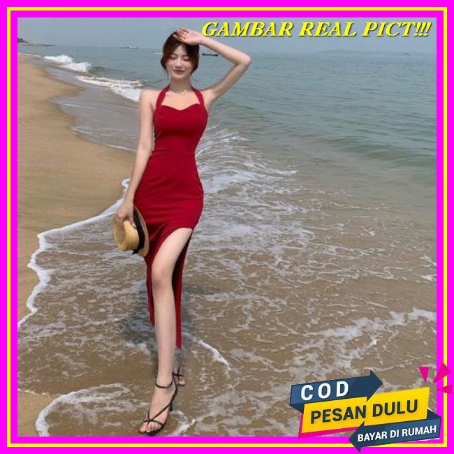 Midi Dress Wanita Imlek/Valentine/Natal Pesta Gum Organza Casual Party Maxi Sexy Dress Cherry Dress 