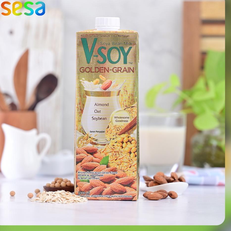 

SHOPEE 1.1 V-Soy - Soya Bean Milk Golden Grain 1 Liter ..,,.,,.,