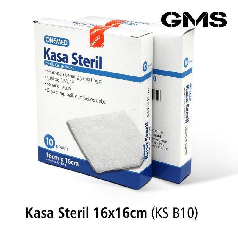 Kasa Steril Onemed 16 x 16 Per box isi 10 / Gauze Swab Sterile Kassa Onemed