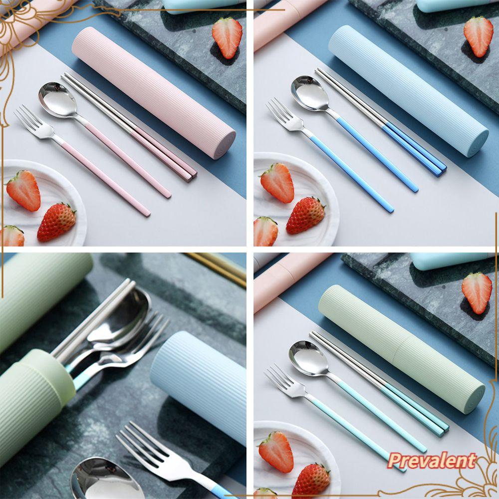 Preva Cutlery Set Camping Reusable Alat Makan Dengan Wadah Penyimpanan Sumpit Sendok Garpu Set