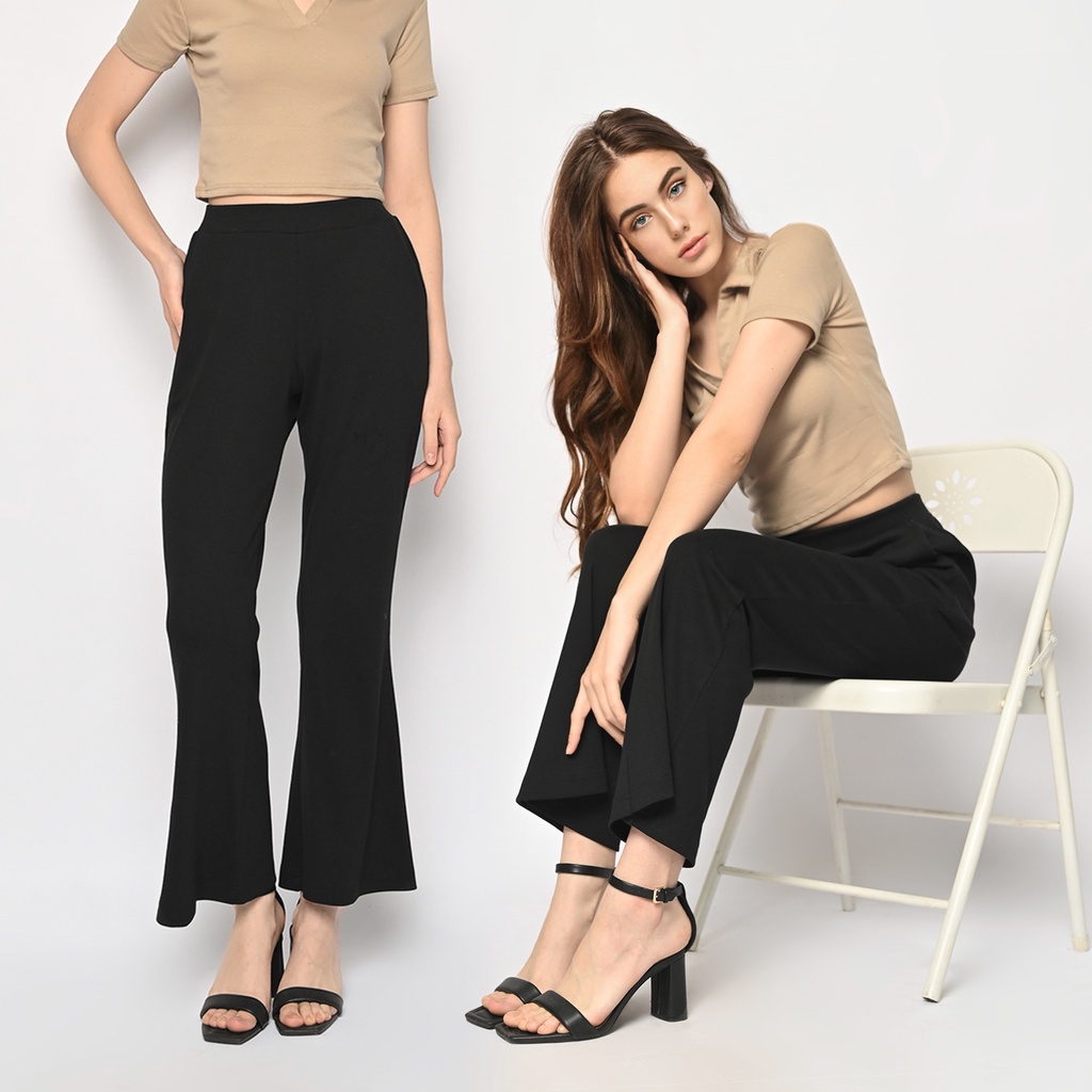 Ribbed Flare Pants (Celana Cutbray Ibu Hamil)