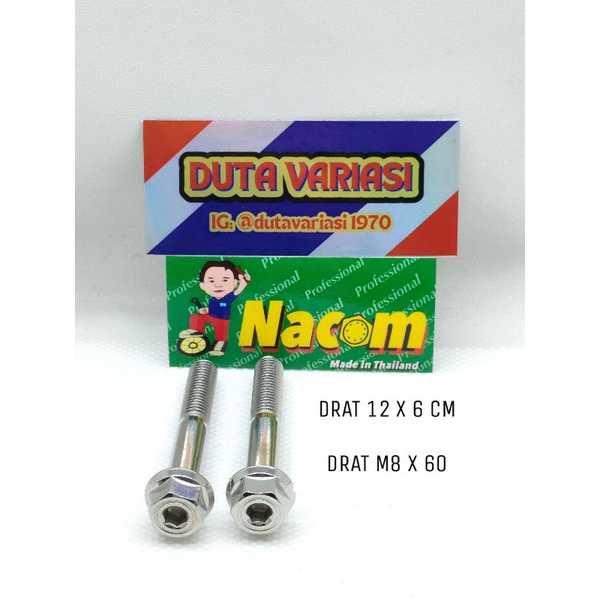 Baut 2Kunci Drat 12*6 cm { M8*60