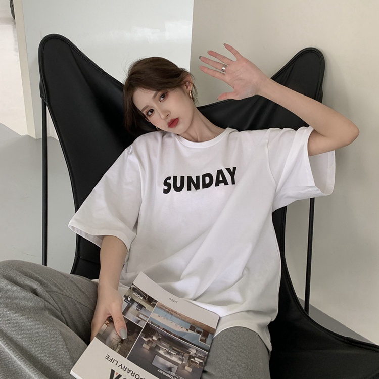 Kaos Katun Oversize T-shirt  Lengan Pendek Unisex (Sunday)